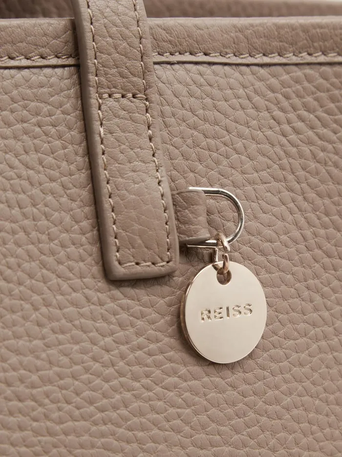 Reiss Bags Dena Leather Tote Bag Taupe 8211 Women