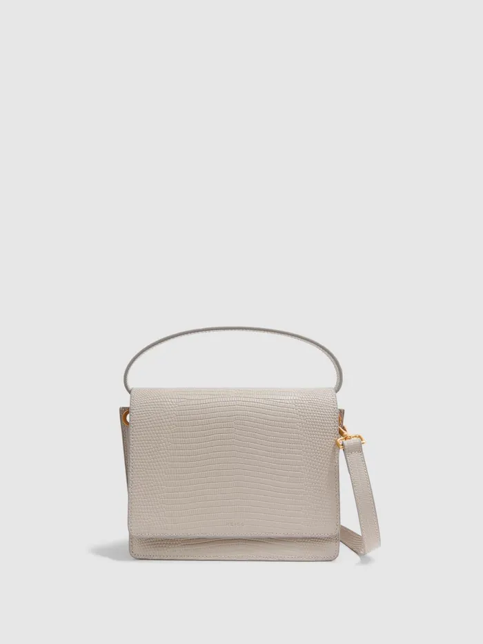 Reiss Bags Windsor Grained Leather Mini Bag Grey 8211 Women