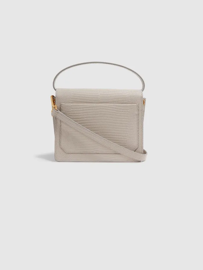 Reiss Bags Windsor Grained Leather Mini Bag Grey 8211 Women