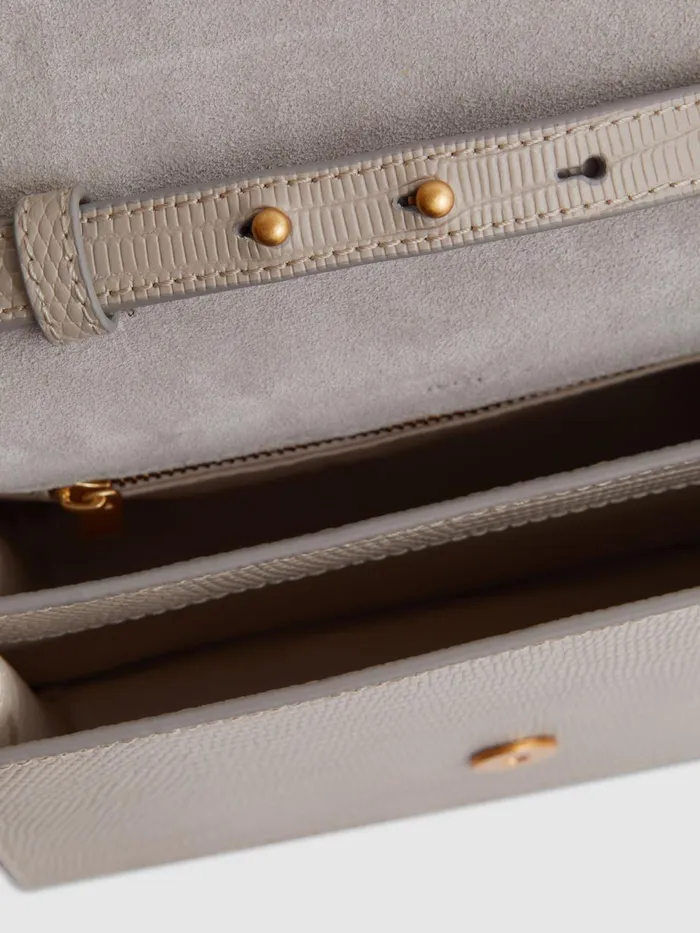 Reiss Bags Windsor Grained Leather Mini Bag Grey 8211 Women