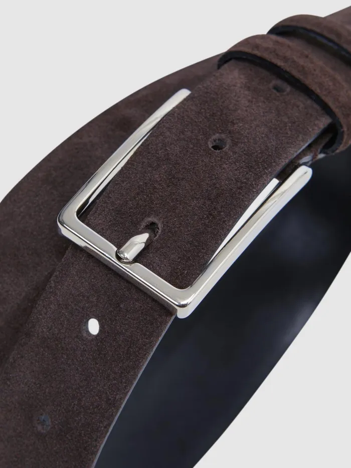 Reiss Belts Dante Suede Belt Chocolate 8211 Men