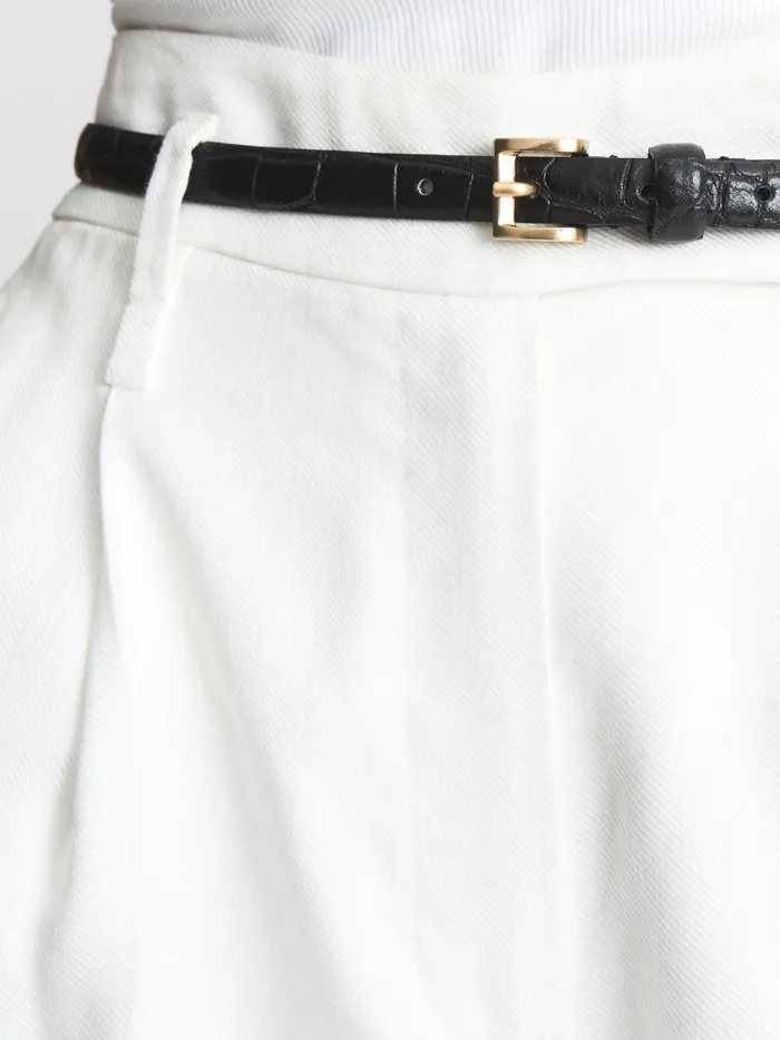 Reiss Belts Molly Mini Leather Croc Embossed Mini Belt Black 8211 Women