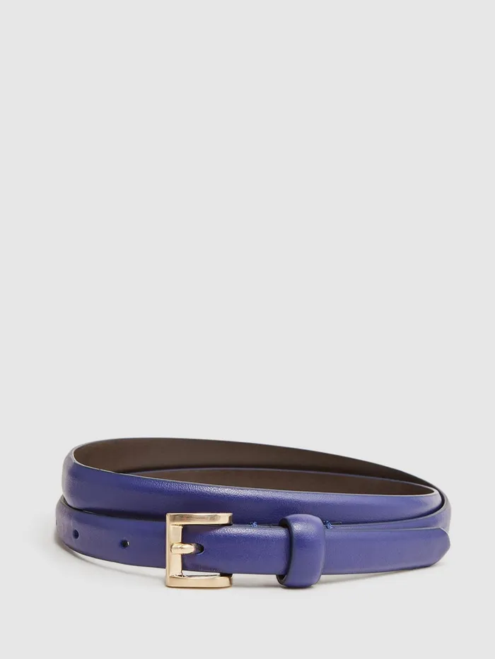 Reiss Belts Molly Mini Leather Waist Belt Purple 8211 Women