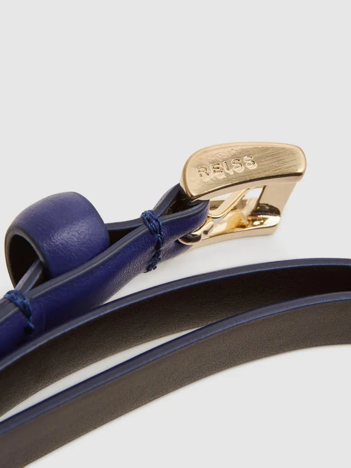 Reiss Belts Molly Mini Leather Waist Belt Purple 8211 Women