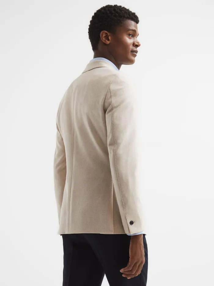 Reiss Blazers Tella Slim Fit Single Breasted Brushed Wool Blazer Stone 8211 Men