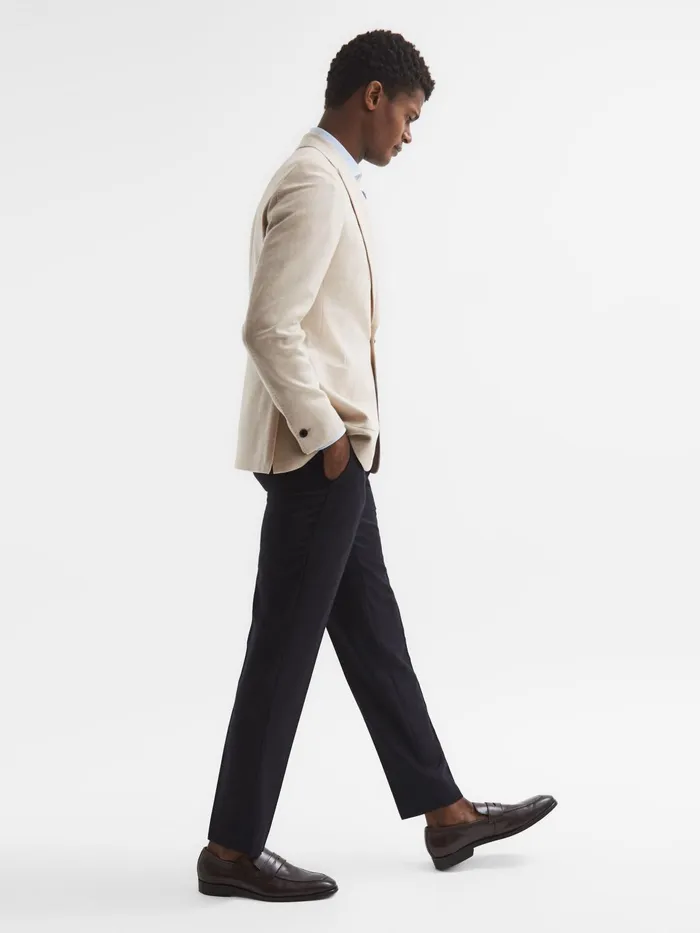 Reiss Blazers Tella Slim Fit Single Breasted Brushed Wool Blazer Stone 8211 Men