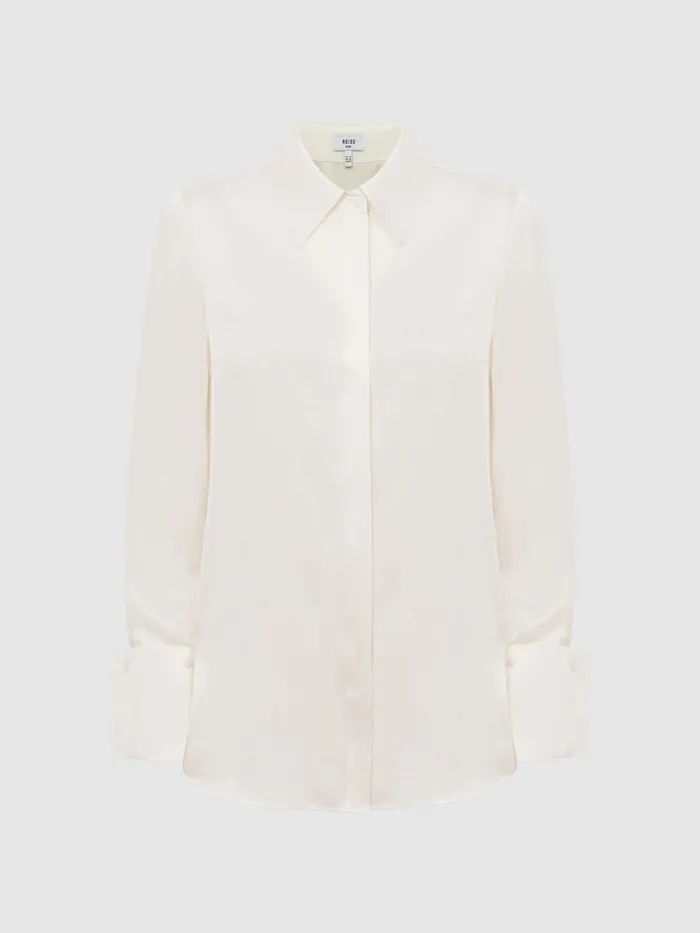 Reiss Blouses and Shirts Hailey Silk Shirt Ivory 8211 Women