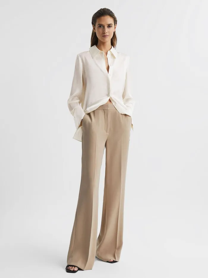 Reiss Blouses and Shirts Hailey Silk Shirt Ivory 8211 Women