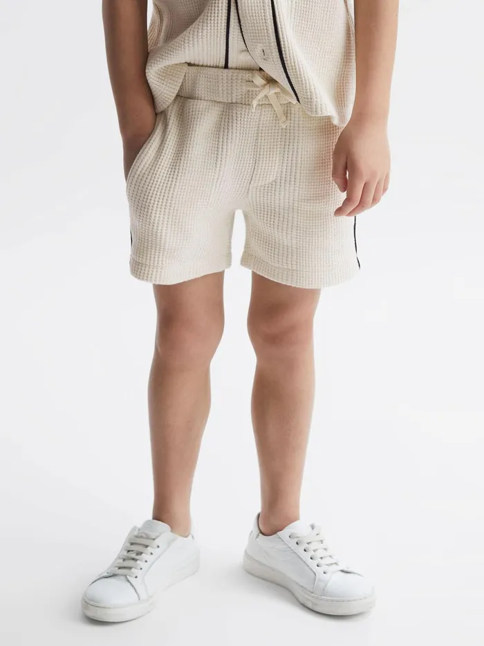 Reiss CoOrds Dexter Textured Drawstring Shorts Ecru 8211 Children