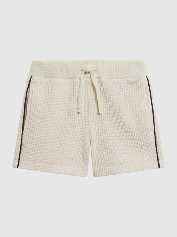 Reiss CoOrds Dexter Textured Drawstring Shorts Ecru 8211 Children