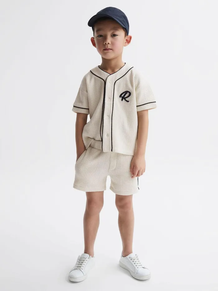 Reiss CoOrds Dexter Textured Drawstring Shorts Ecru 8211 Children
