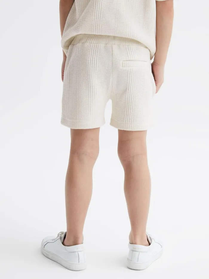 Reiss CoOrds Dexter Textured Drawstring Shorts Ecru 8211 Children