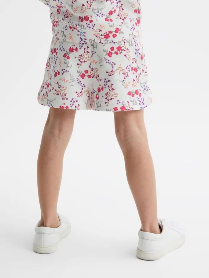 Reiss CoOrds Harper Relaxed Floral Printed Shorts Pink Print 8211 Children