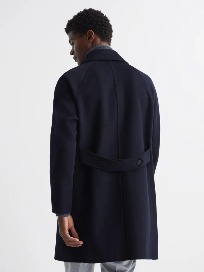 Reiss Coats and Jackets Adventurer Raglan Sleeve Overcoat Navy 8211 Men