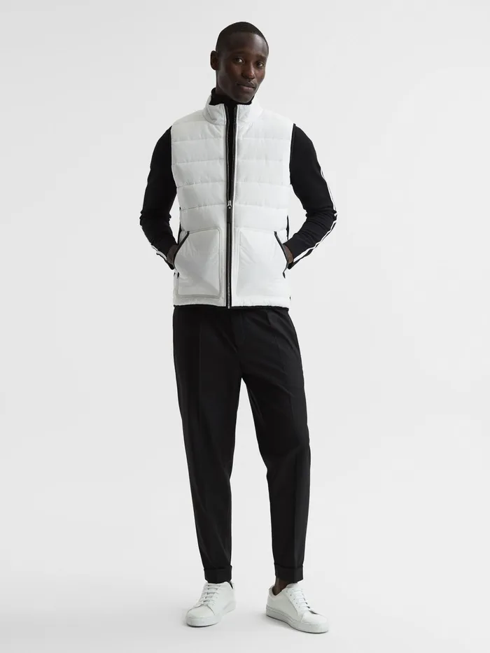 Reiss Coats and Jackets Ascot Hybrid Funnel Neck Gilet White 8211 Men