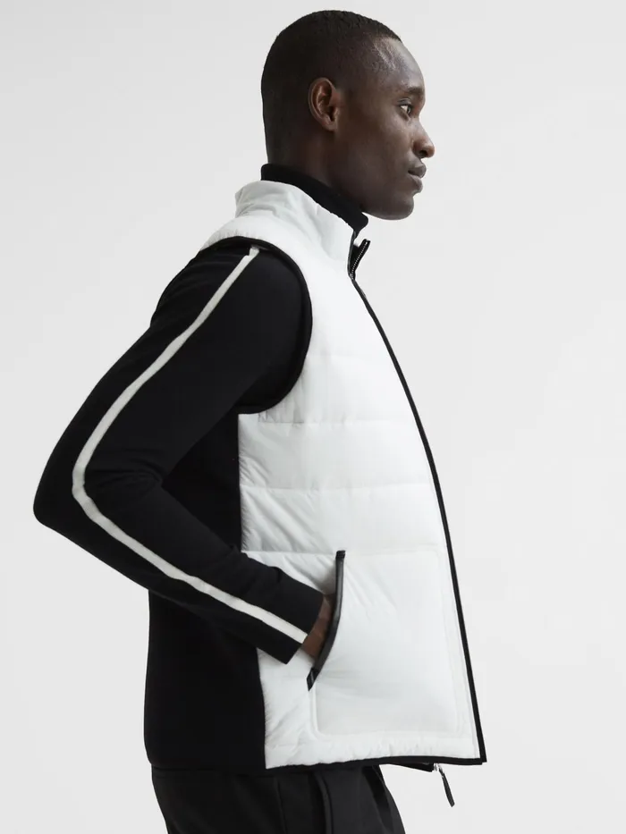 Reiss Coats and Jackets Ascot Hybrid Funnel Neck Gilet White 8211 Men