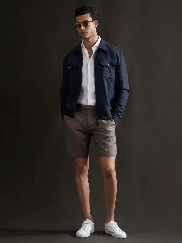 Reiss Coats and Jackets Carnival Zip Through Blouson Jacket Navy 8211 Men