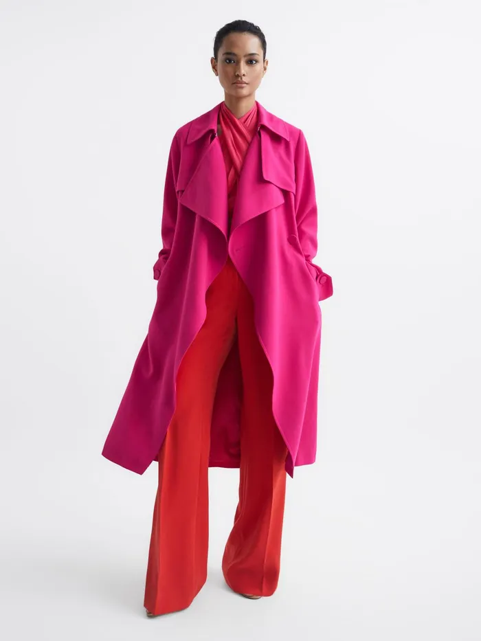Reiss Coats and Jackets Eden Trench Coat Pink 8211 Women
