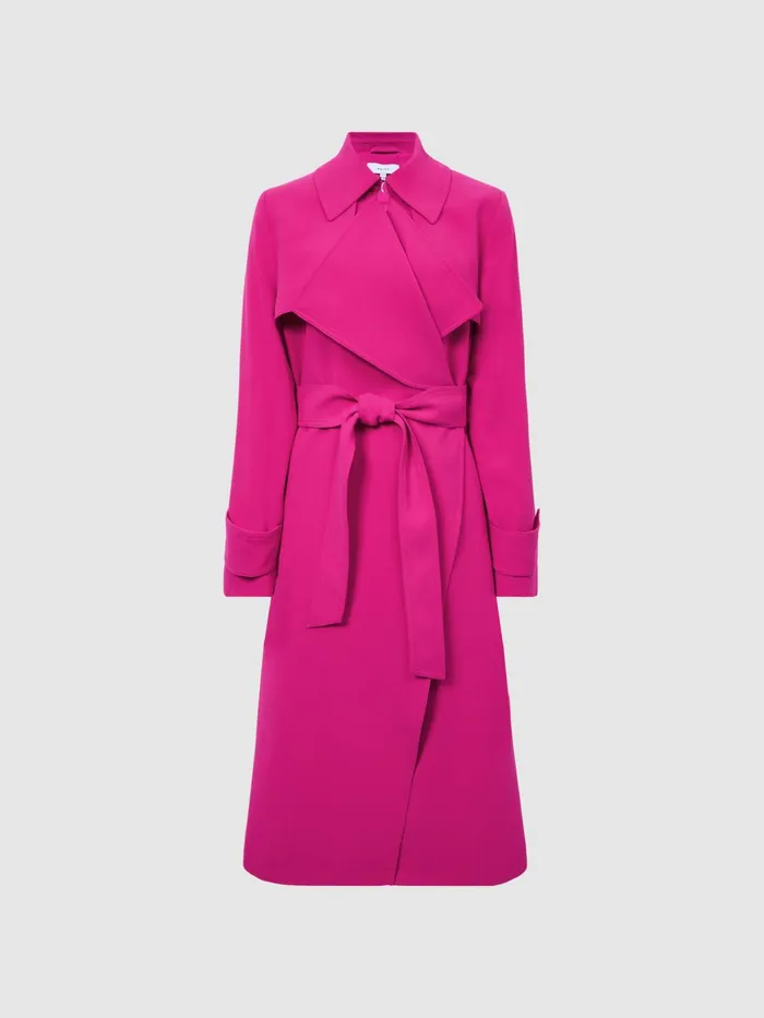 Reiss Coats and Jackets Eden Trench Coat Pink 8211 Women