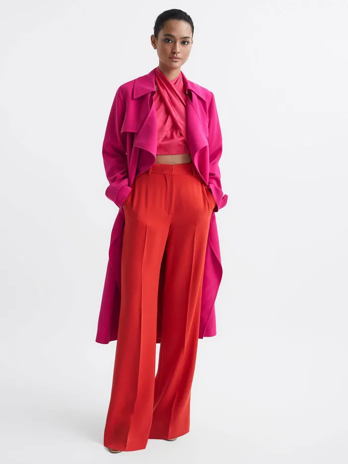 Reiss Coats and Jackets Eden Trench Coat Pink 8211 Women