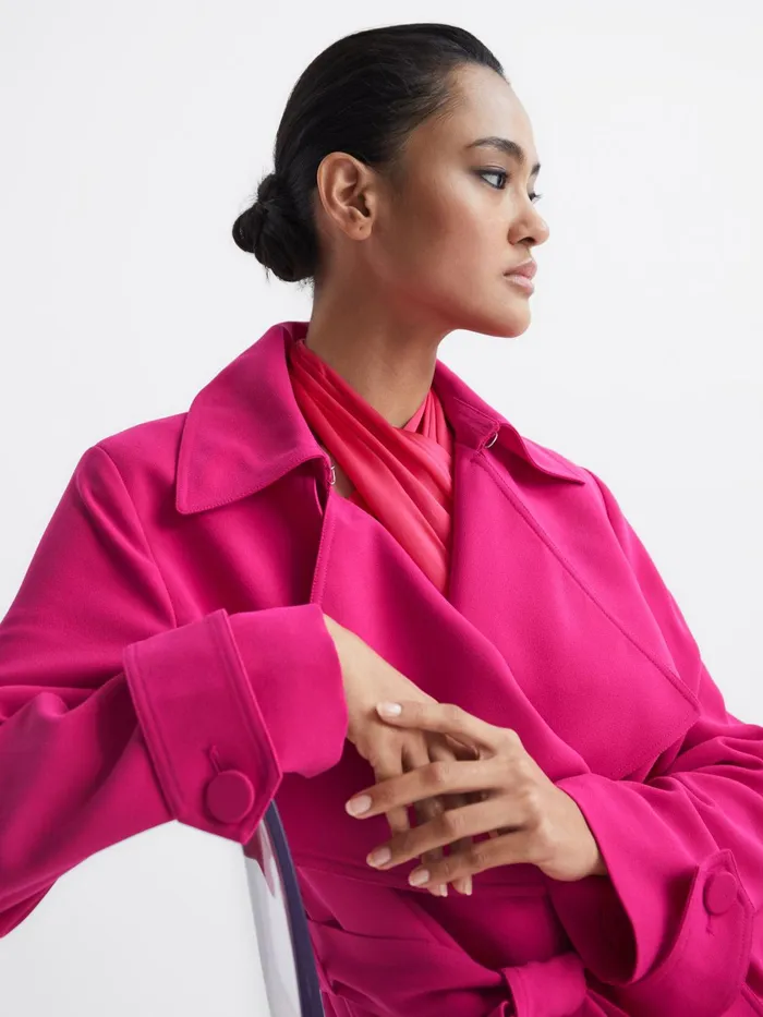 Reiss Coats and Jackets Eden Trench Coat Pink 8211 Women