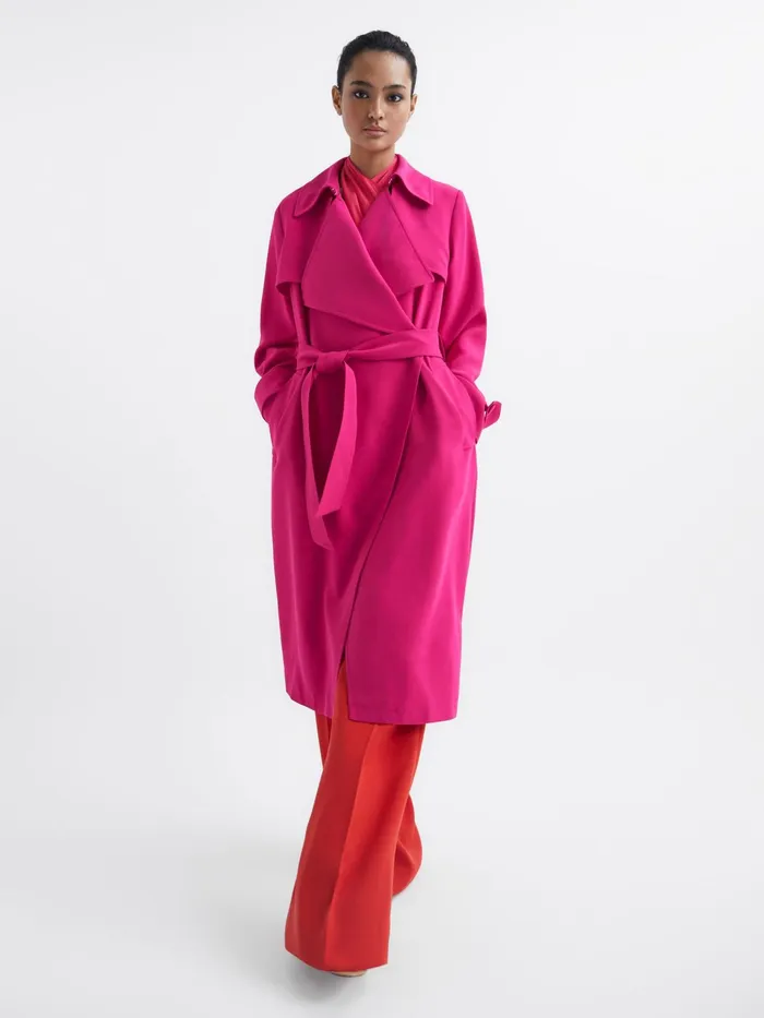 Reiss Coats and Jackets Eden Trench Coat Pink 8211 Women