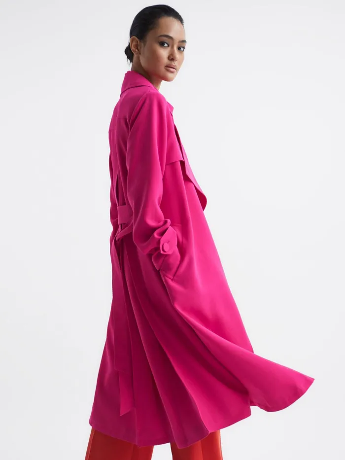 Reiss Coats and Jackets Eden Trench Coat Pink 8211 Women