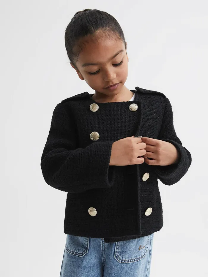 Reiss Coats and Jackets Esmie Tweed Jacket Black 8211 Children