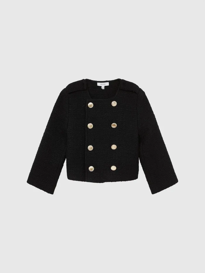 Reiss Coats and Jackets Esmie Tweed Jacket Black 8211 Children