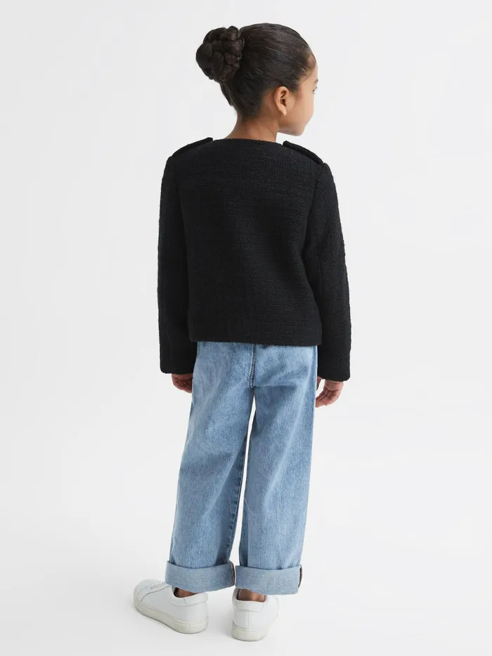 Reiss Coats and Jackets Esmie Tweed Jacket Black 8211 Children