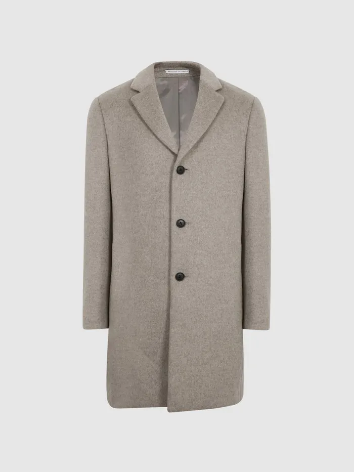 Reiss Coats and Jackets Gable Single Breasted Wool Overcoat Black 8211 Men