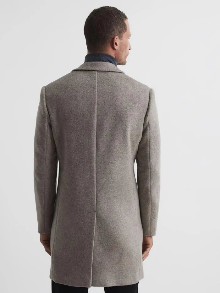Reiss Coats and Jackets Gable Single Breasted Wool Overcoat Black 8211 Men