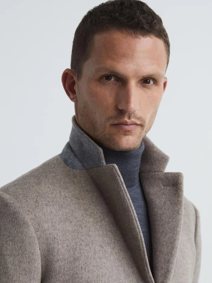 Reiss Coats and Jackets Gable Single Breasted Wool Overcoat Black 8211 Men