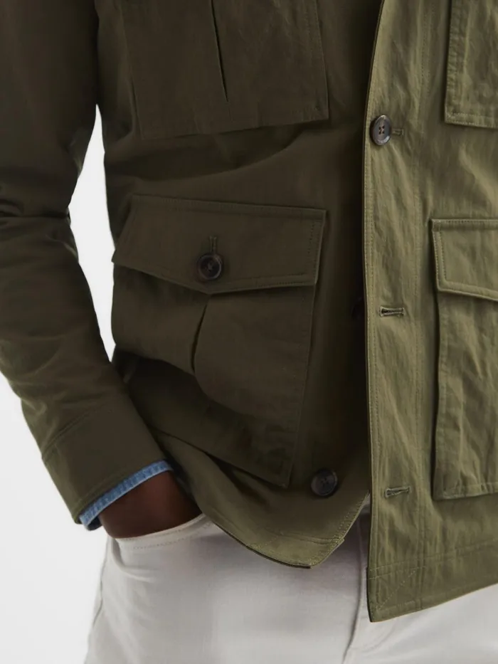 Reiss Coats and Jackets Hawke Four Pocket Field Jacket Khaki 8211 Men