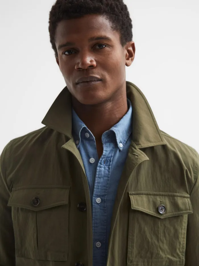 Reiss Coats and Jackets Hawke Four Pocket Field Jacket Khaki 8211 Men