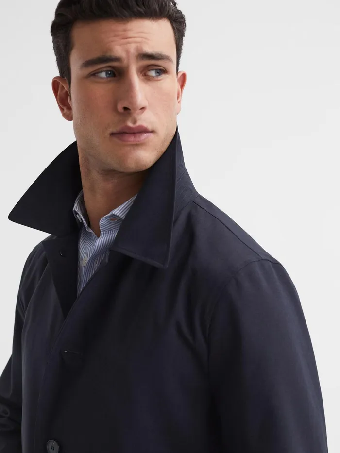 Reiss Coats and Jackets Perrin Mac With Removable Zip Neck Insert Navy 8211 Men