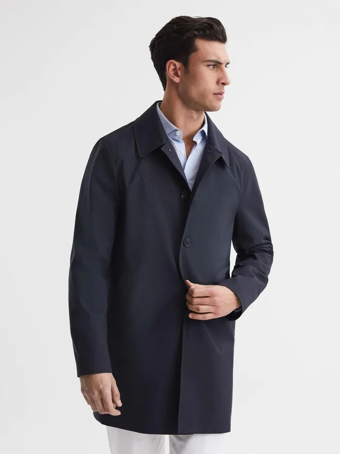Reiss Coats and Jackets Perrin Mac With Removable Zip Neck Insert Navy 8211 Men