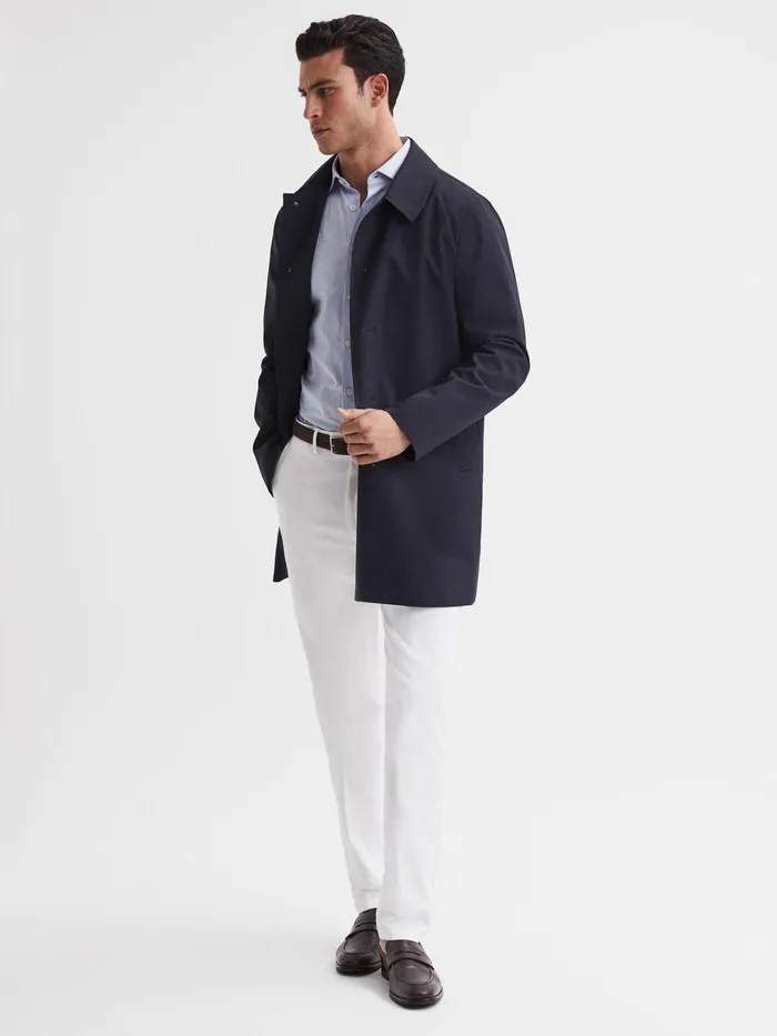 Reiss Coats and Jackets Perrin Mac With Removable Zip Neck Insert Navy 8211 Men