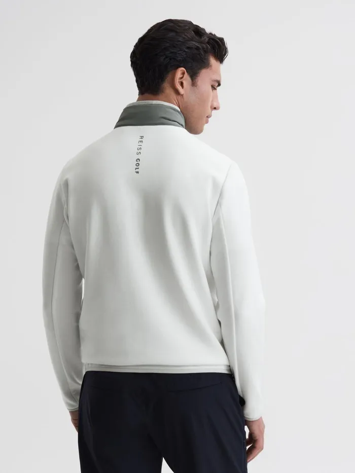 Reiss Coats and Jackets Player Funnel Neck Hybrid Quilted Jacket Sagewhite 8211 Men