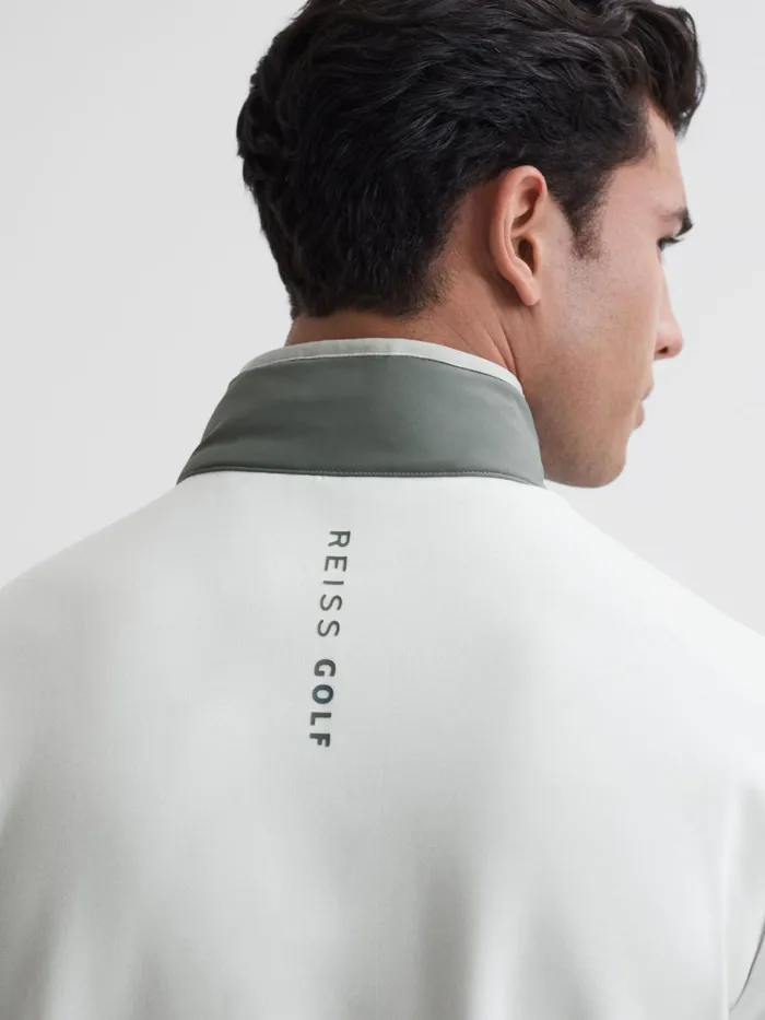 Reiss Coats and Jackets Player Funnel Neck Hybrid Quilted Jacket Sagewhite 8211 Men