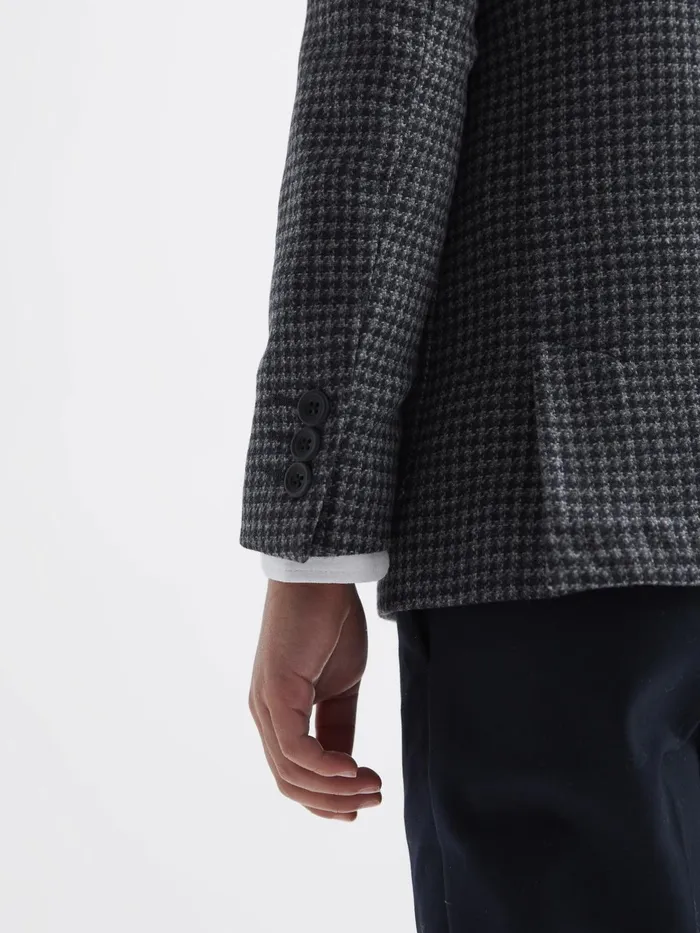 Reiss Coats and Jackets Progress Junior Puppytooth Single Breasted Blazer Navybrown Puppytooth 8211 Children