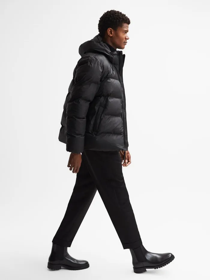 Reiss Coats and Jackets Rains Rains Hooded Puffer Jacket Black 8211 Men