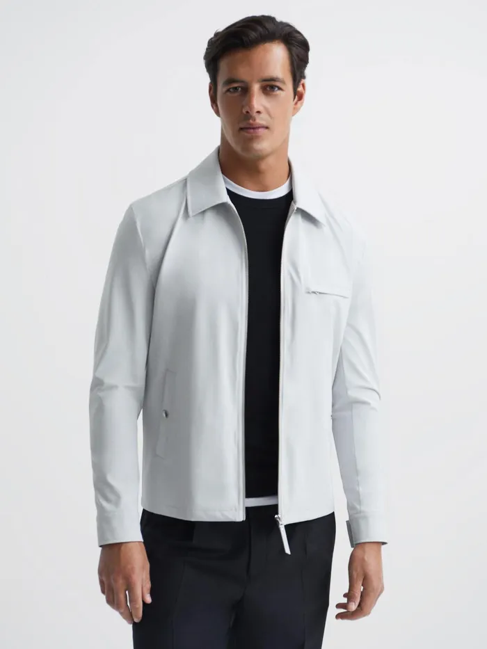 Reiss Coats and Jackets Tyrone Zip Through Harrington Jacket Black 8211 Men
