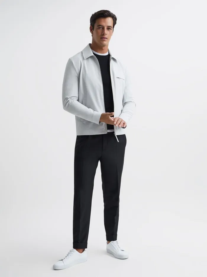 Reiss Coats and Jackets Tyrone Zip Through Harrington Jacket Black 8211 Men