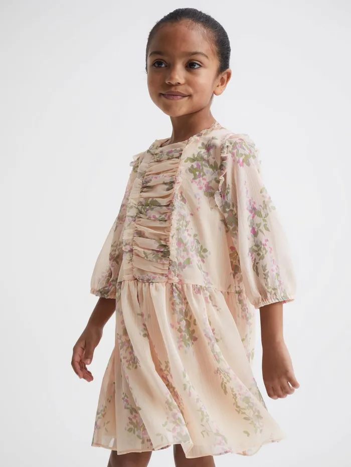 Reiss Dresses and Jumpsuits Amber Chiffon Print Dress Pink 8211 Children
