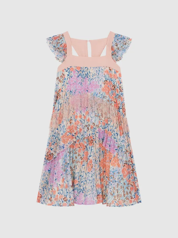 Reiss Dresses and Jumpsuits Aster Floral Printed Pleated Dress Pink Print 8211 Children