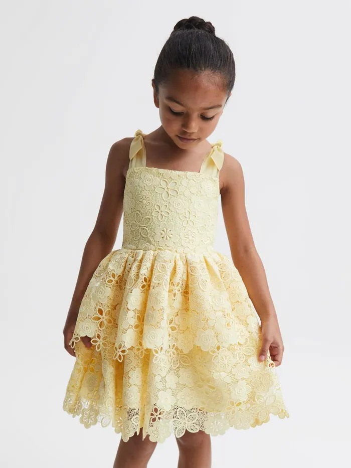 Reiss Dresses and Jumpsuits Bethany Bow Strap Lace Dress Lemon 8211 Children