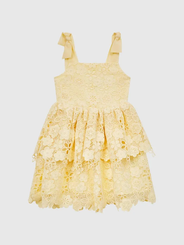Reiss Dresses and Jumpsuits Bethany Bow Strap Lace Dress Lemon 8211 Children