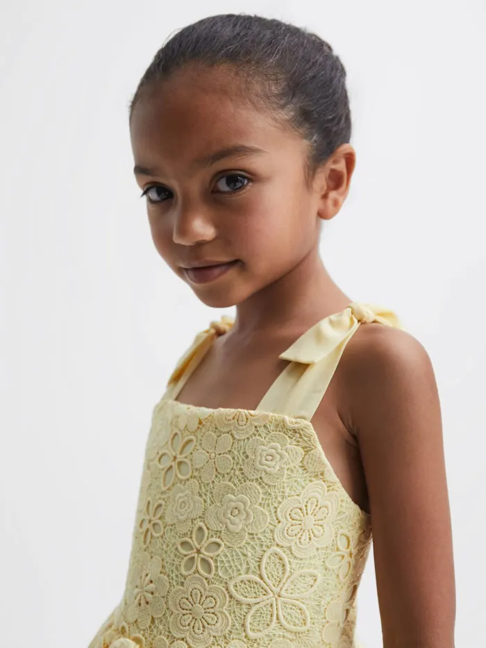 Reiss Dresses and Jumpsuits Bethany Bow Strap Lace Dress Lemon 8211 Children