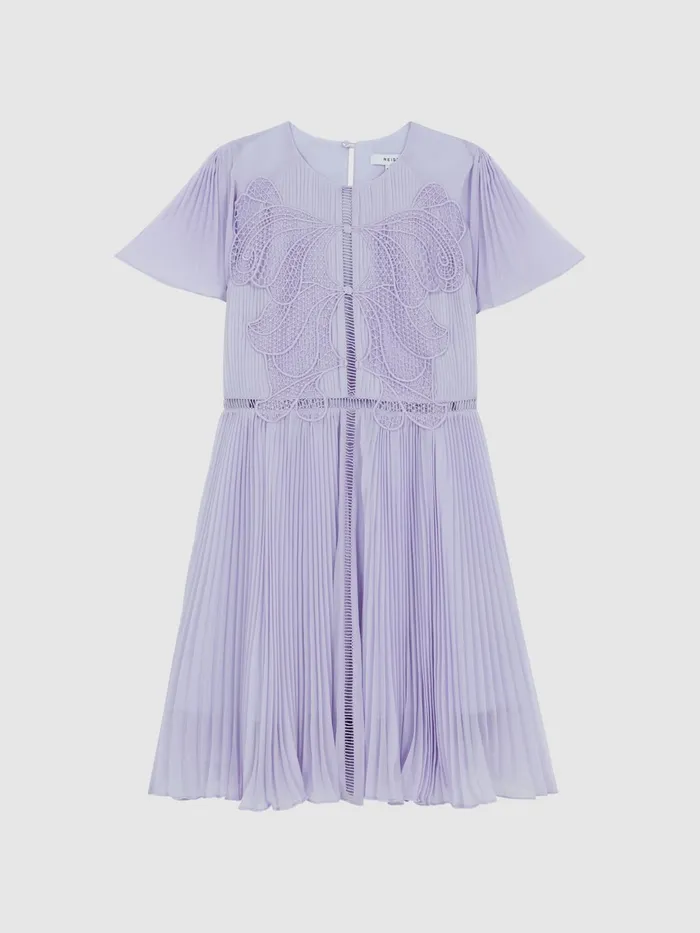 Reiss Dresses and Jumpsuits Coreen Lace Embroidered Pleated Dress Lilac 8211 Children